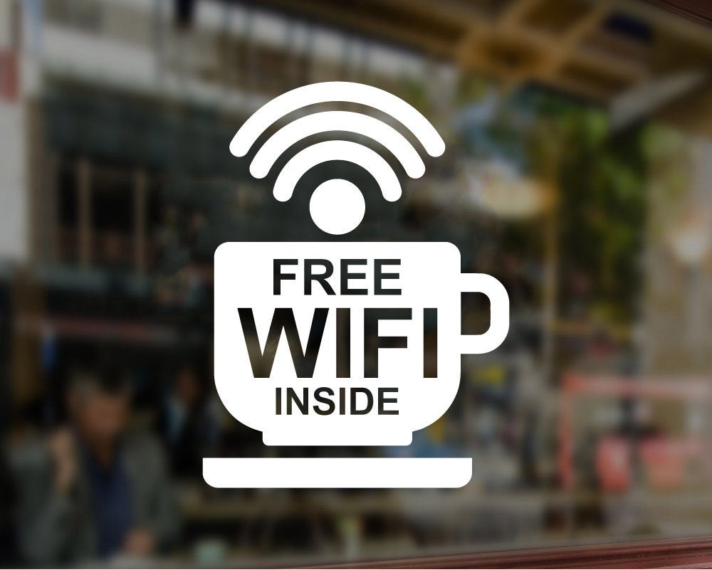 FREE WI-FI Decal Storefront Window Decal Wi-Fi Sticker.