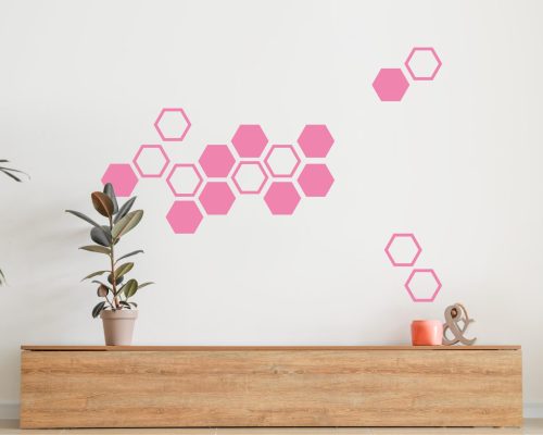 Hexagons vinyl stickers, Combo hexagon wall pattern decals, Honeycomb wall decals, Modern geometric wall decor, Nursery kids stickers